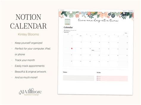 Notion Calendar Template, Notion Calendar, Notion Planner, Digital ...