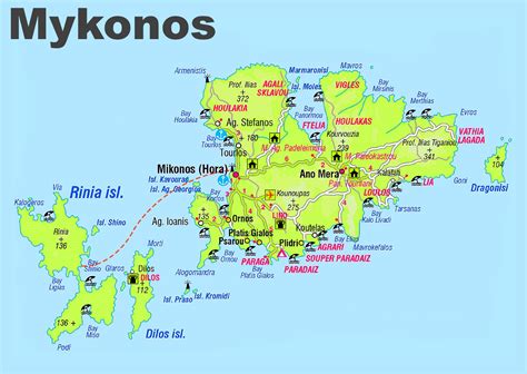 Mykonos sightseeing map