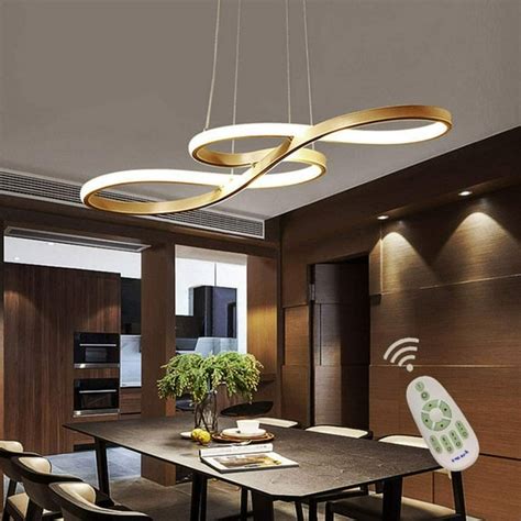 Modern LED Acrylic Chandelier Dining Room Dimmable 3000K~6500K Remote ...