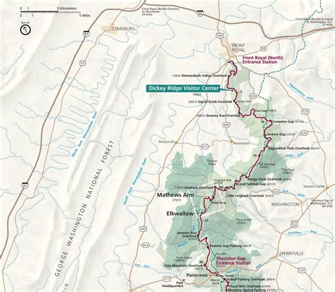 Shenandoah National Park Map Guide - National Park