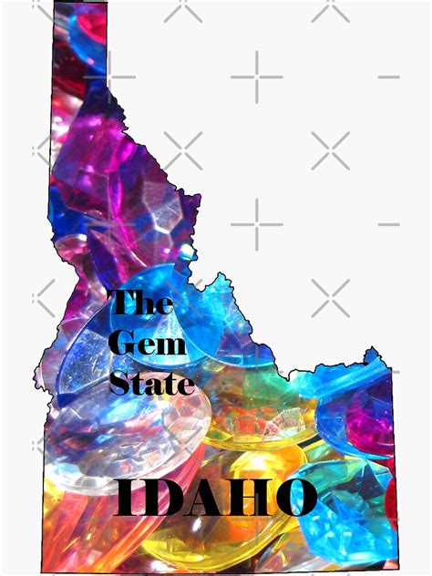 "Idaho Map with State Nickname: The Gem State" Sticker for Sale by ...