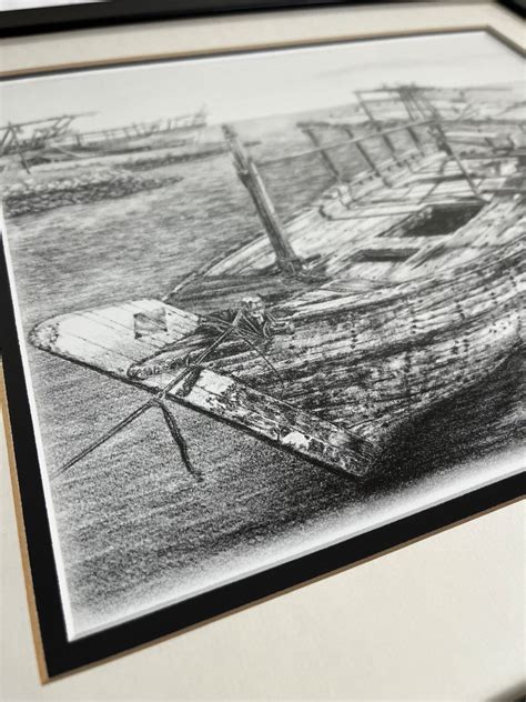 Boat Pencil Sketch Print - Sunrise Estate Services Ltd