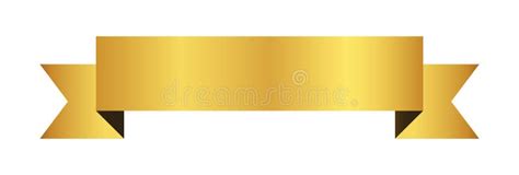 Gold Ribbon Banner Label on White Background Stock Vector ...