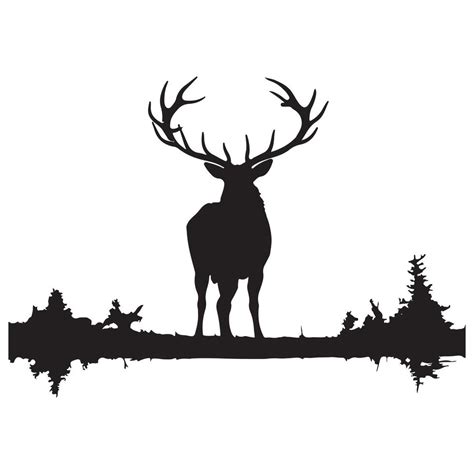 large male bull elk bugling silhouette white background 48056341 Vector ...