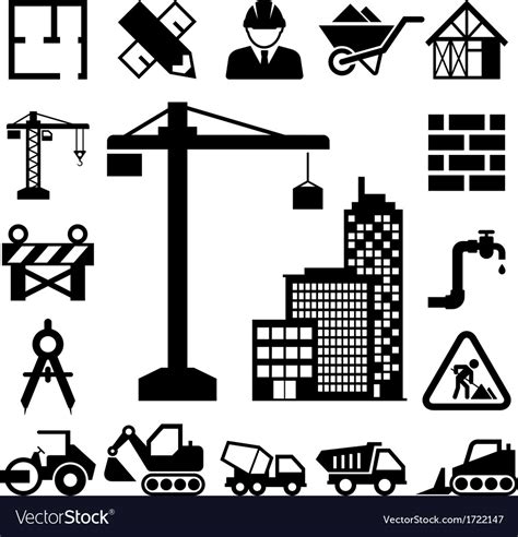 Construction icons set Royalty Free Vector Image