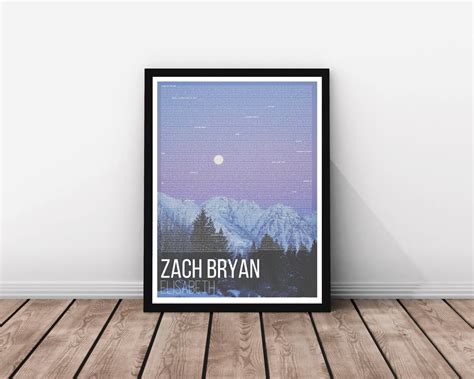 Zach Bryan Elisabeth Album Full Album Lyrics Poster Instant Download ...