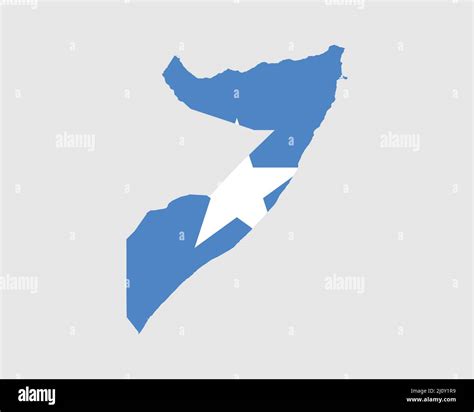 Somalia Flag Map. Map of the Federal Republic of Somalia with the ...