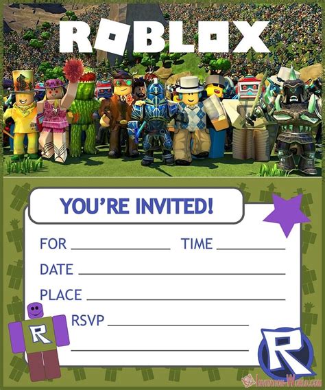 Roblox Birthday Party Invitations - Invitation World | Birthday party ...