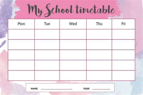 2,790+ School Timetable Template Customizable Design Templates ...