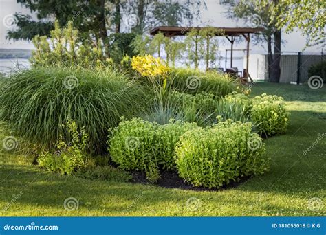 Scenic Landcape View of Ornamental Garden with Bushes and Different ...