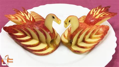 Fruit Carving Apple Swan