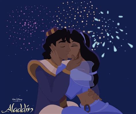 Aladdin and Jasmine kiss Disney | Aladdin and jasmine, Disney jasmine ...