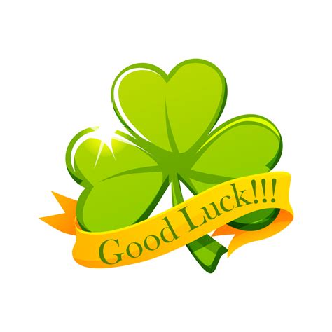 Award ribbon with clover or shamrock. Good Luck symbol 22105373 PNG