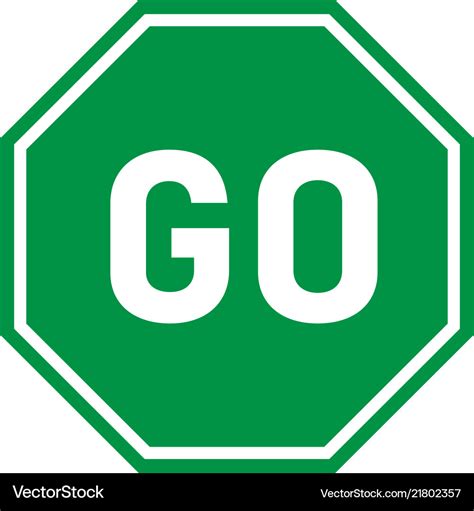 Go sign on white background flat style green go Vector Image