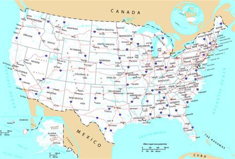 Map Of The United States Major Cities - Hazel Korella