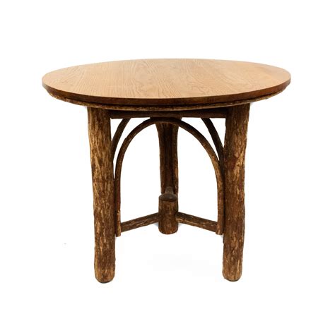 Rustic Hickory Small Round Cafe Table