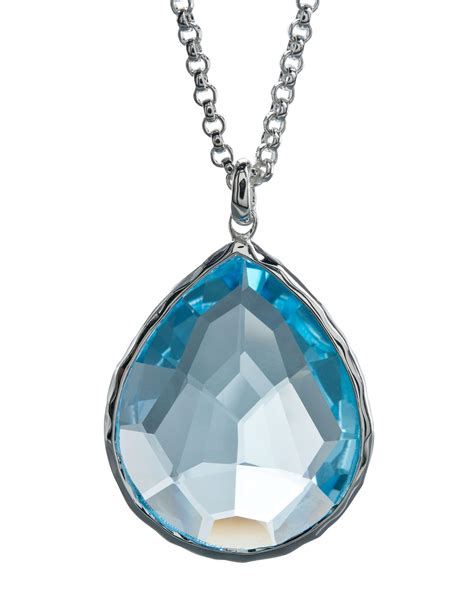 Ippolita Topaz Pendant Necklace Large in Blue (SILVER/BLUE TOPAZ) | Lyst