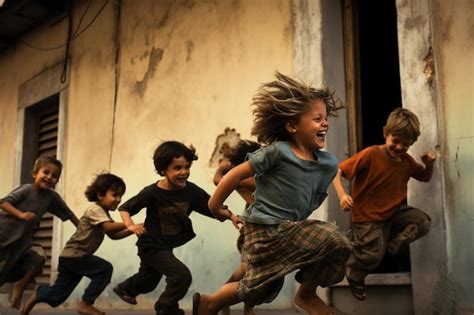 Premium Photo | Happy children playing