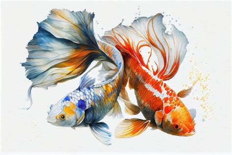 Watercolor Koi Fish