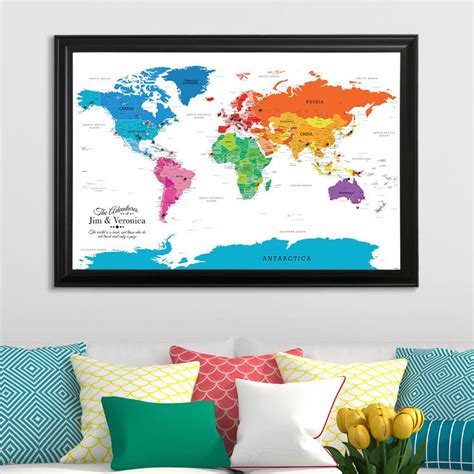 Home / All Products / Canvas - Colorful World Travel Map with pins