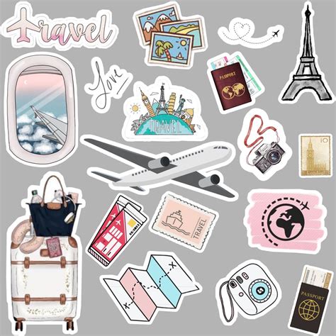 Homemade Travel Stickers for Scrapbooking