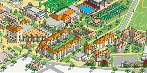 Santa Clara University Campus Map Illustration on Behance