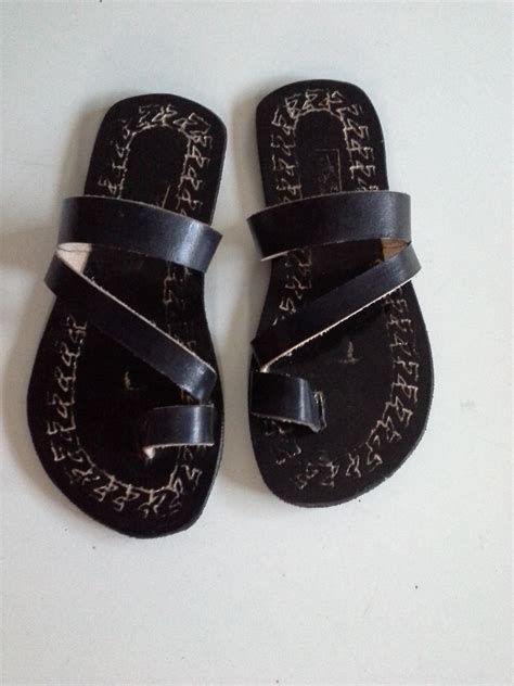 Men Three Strap Leather Sandals Black | Enlight Designs