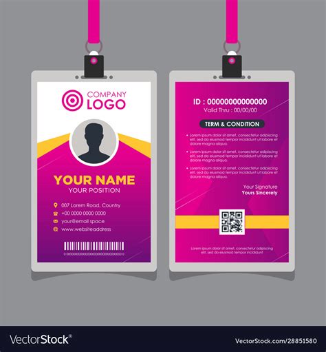 Creative colorful id card template design Vector Image