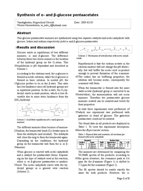 Glucose Anomers PDF | PDF | Glucose | Acetic Acid