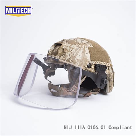 AOR1 Full Camo Deluxe Level IIIA FAST Bulletproof Helmet With Visor [MT ...