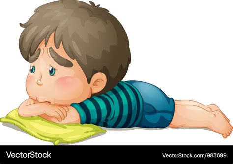 Sad little boy Royalty Free Vector Image - VectorStock