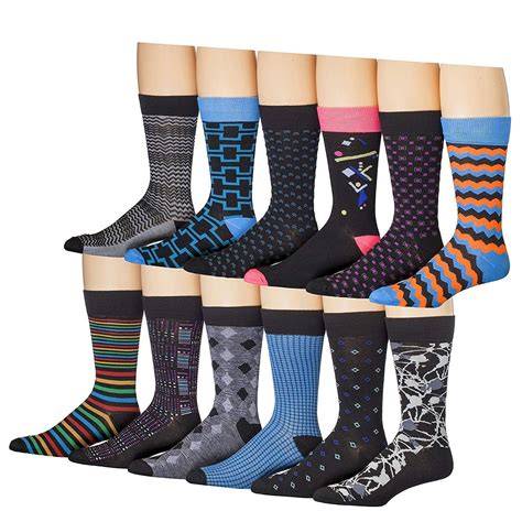 James Fiallo Mens 12 Pack Patterned Dress Socks - Walmart.com