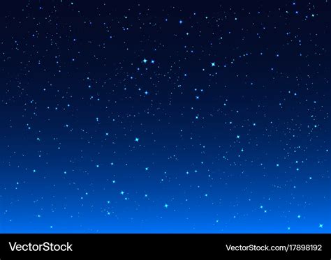 Bright stars in blue dark night sky Royalty Free Vector