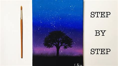 Night Sky Painting For Beginners - Chalk Paint