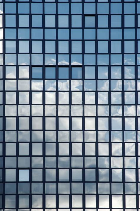 Sky Reflection in Windows of an Office Building Stock Photo - Image of ...