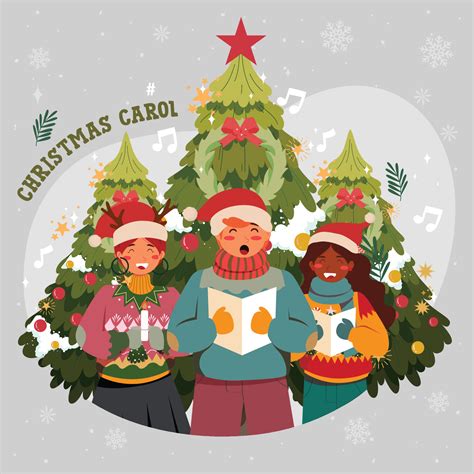 Choir Singing Christmas Carol 3805706 Vector Art at Vecteezy