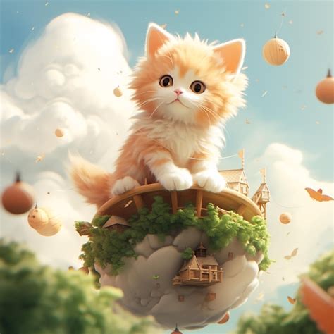 Cute animals desktop wallpaper cats | Premium AI-generated image