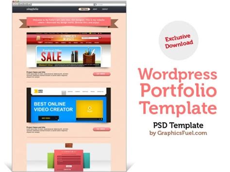 Wordpress portfolio psd template PSD file | Free Download