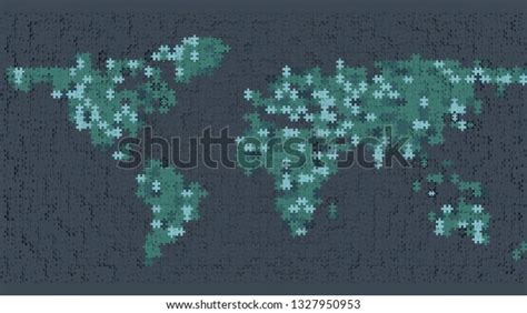 3d Rendering Puzzle World Map Modern Stock Illustration 1327950953 ...