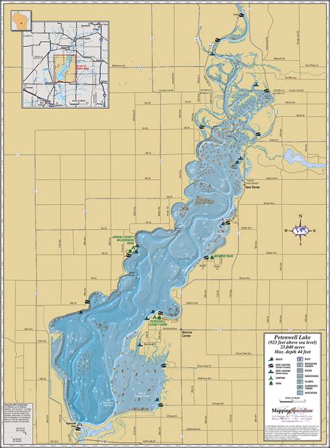 Petenwell Lake Wall Map