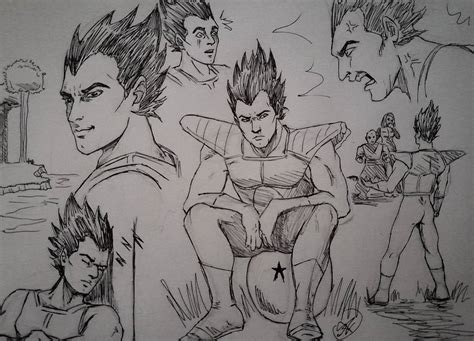 Vegeta sketches by YleniaFZ on DeviantArt