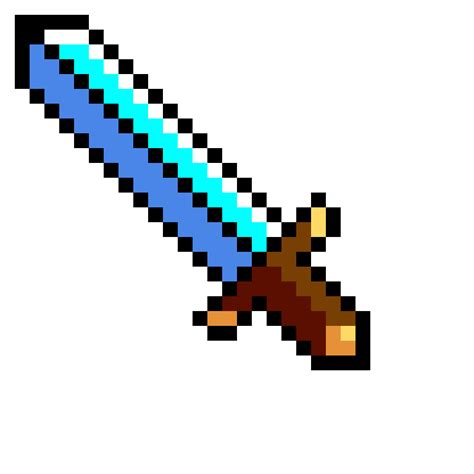 Minecraft Diamond Sword Pixel Art