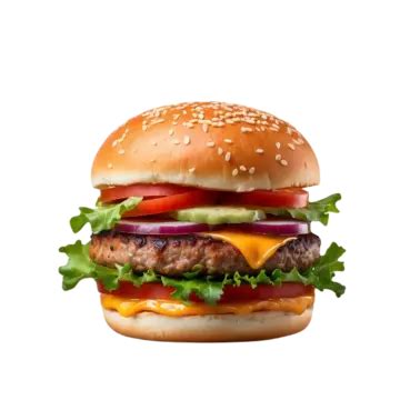 Transparent Background With Veggie Burger Isolation, Transparent ...