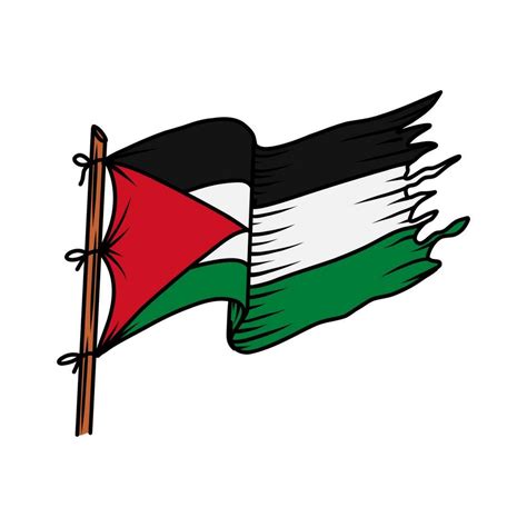 Palestine flag vector illustration. Vector hand drawn of Palestine flag ...