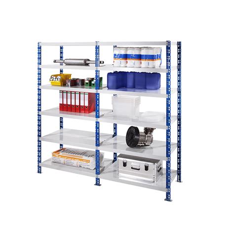 Universal boltless shelving unit, robust – eurokraft basic: sheet steel ...