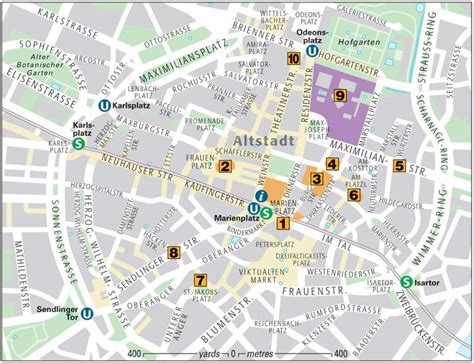 Munich old town map - Map of munich old town (Bavaria - Germany)