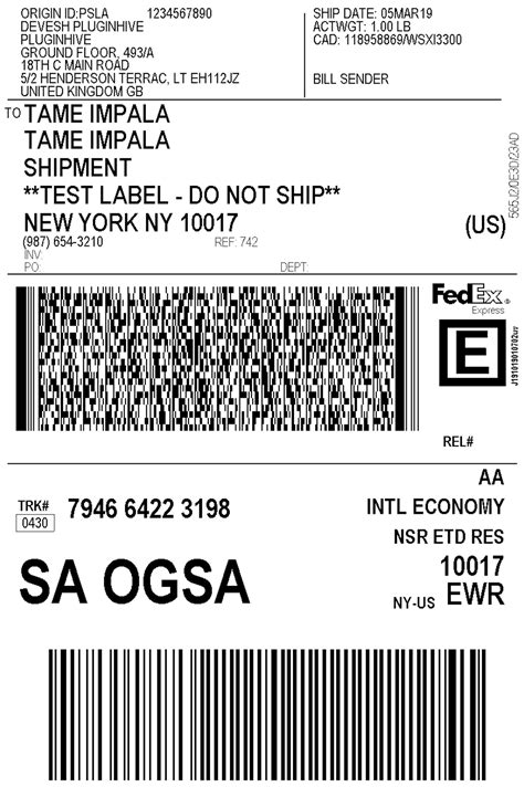 Fedex Label Template Word - Tisnyi.com