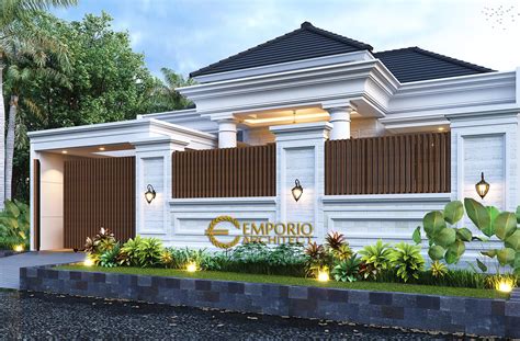 Desain Tampak Depan Dengan Pagar Rumah Klasik Modern 1.5 Lantai Ibu Ayu ...