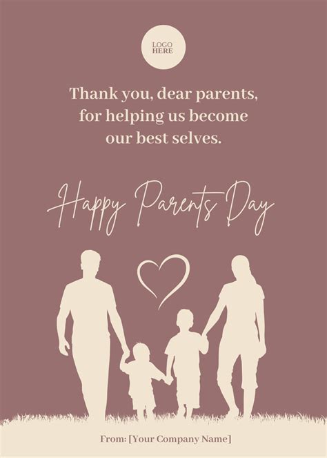 Free Parents Day Thank You Message Template - Edit Online & Download ...