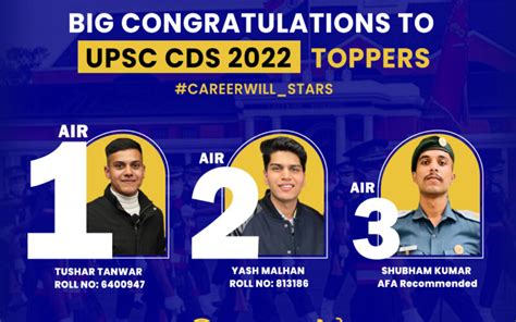 UPSC CDS 2022 TOPPERS - Careerwill App